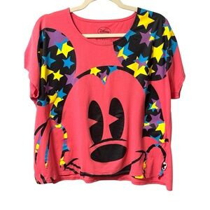 Disney Collection by Giordano Mickey Mouse Graphic Short Sleeve Top Womens OS